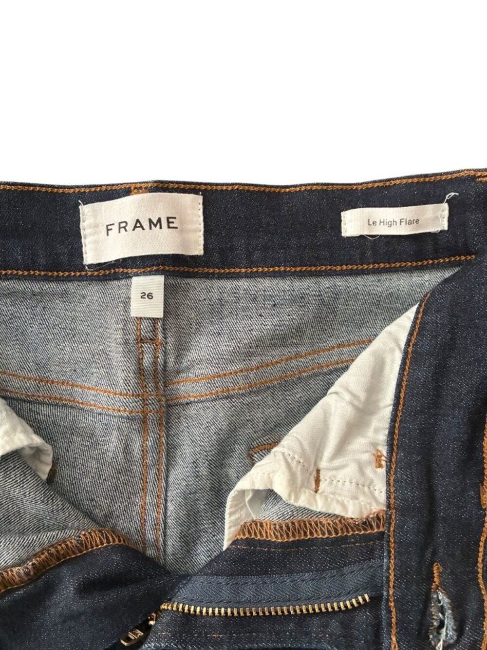 Frame Le High Flare Womens Dark Wash Jeans Long Length High Rise Size 26 VGUC - Picture 4 of 11